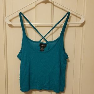 Teal crop top tank